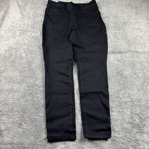 Nine West Heidi Pull On‎ Crop Jeans Womens 4 Black Mid Rise Stretch NWT